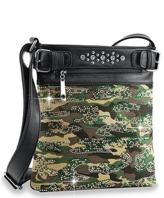 Camo Design Rhinestone Crossbody Sling BHD-2357 CAMO